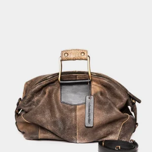 Borsa a tracolla o a mano Collection Privee in pelle marrone g2736