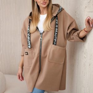 Giacca / cappotto marca 100% Natural modello Urban in colore nocciola