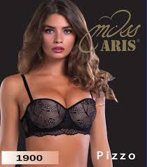 Reggiseno Balconcino marca  Miss Aris modello 1900 in Pizzo con Spalline Amovibili