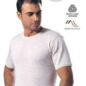 Maglia Uomo marca Leable a mezza manica girocollo in Misto Lana articolo 416 – Made in Italy