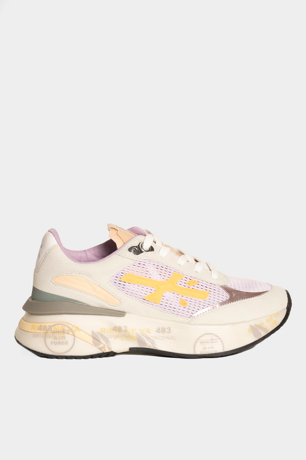 Sneakers Premiata in tessuto e camoscio lilla moerund6337