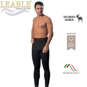 Mutanda uomo a gamba lunga in caldo cotone marca Leable articolo 199 colore nero – Made in Italy