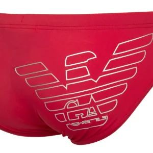 Costume uomo a slip Emporio Armani con stampa Aquila posteriore in colore rosso in taglia 56/XXXL