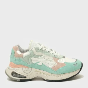 Sneakers Premiata color bianco e verde sharkyd 290