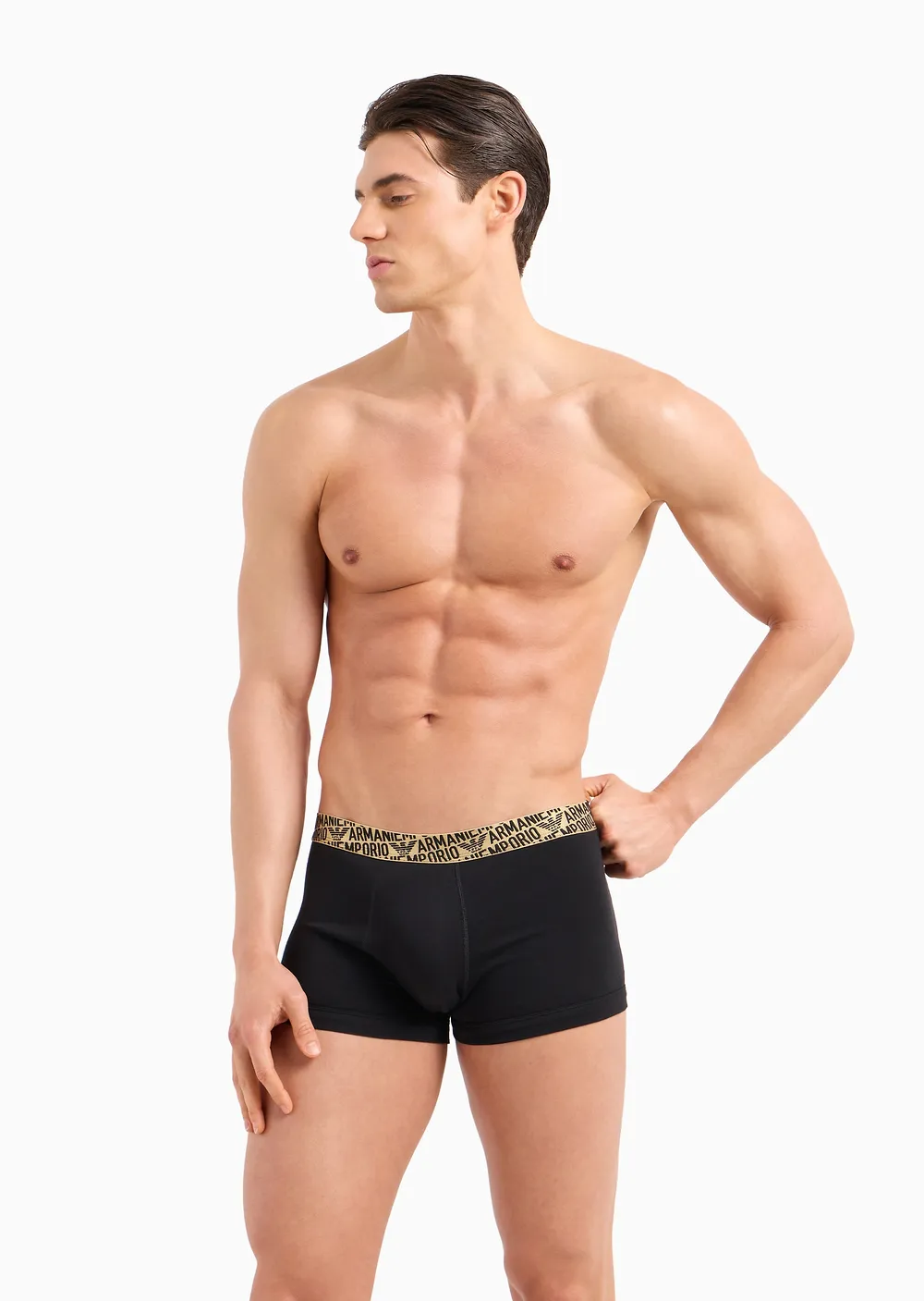 Bipack boxer parigamba Emporio Armani serie oro in cotone elasticizzato - immagine 3